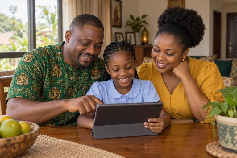 A family at home in Awka